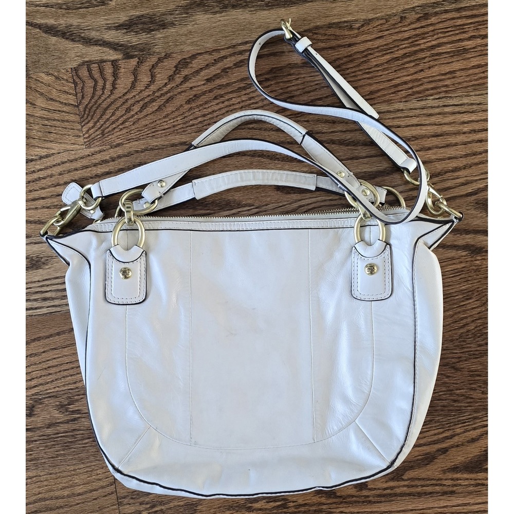 VINTAGE COACH Kristin Woven Leather Crossbody/Satchel Shoulder Bag White - Picture 5 of 11